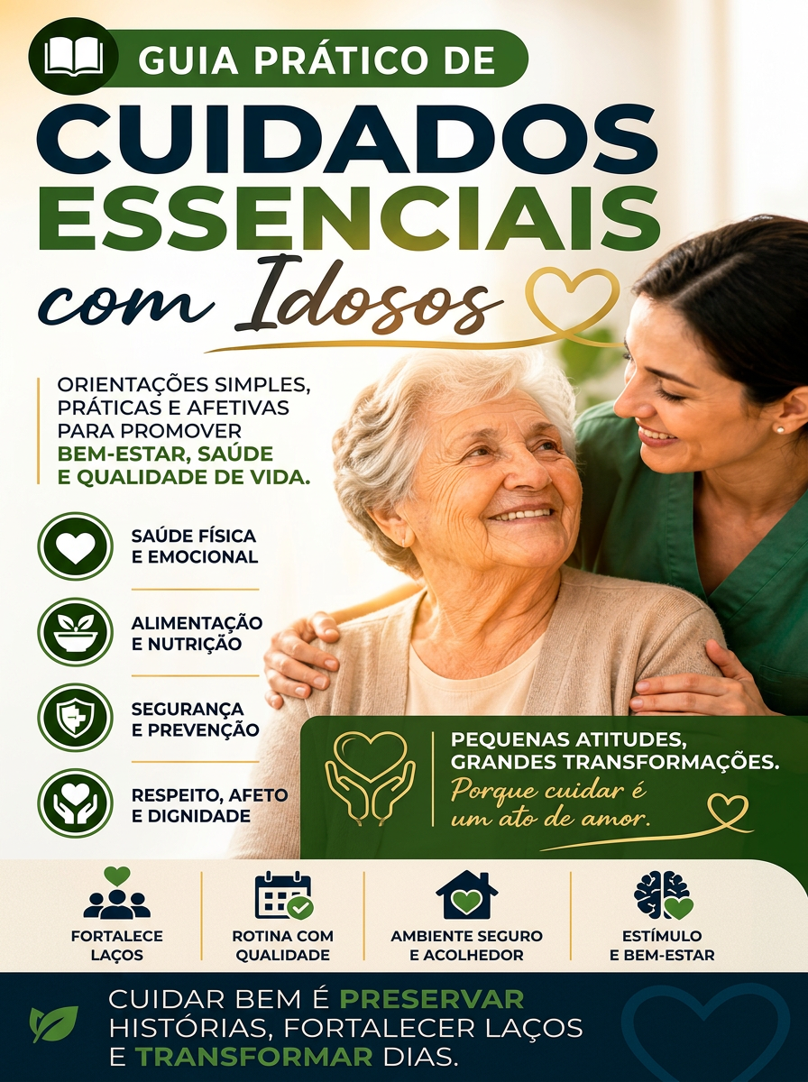 Guia Prático de Cuidados Essenciais com Idosos - Capa do Ebook